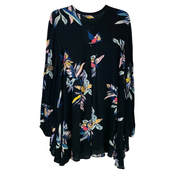 Free People Tree Swing Tunic Womens Size L Night Combo Black Floral Fairy NWT - Picture 3 of 9